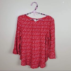 Gap floral print 3/4 sleeve blouse size medium